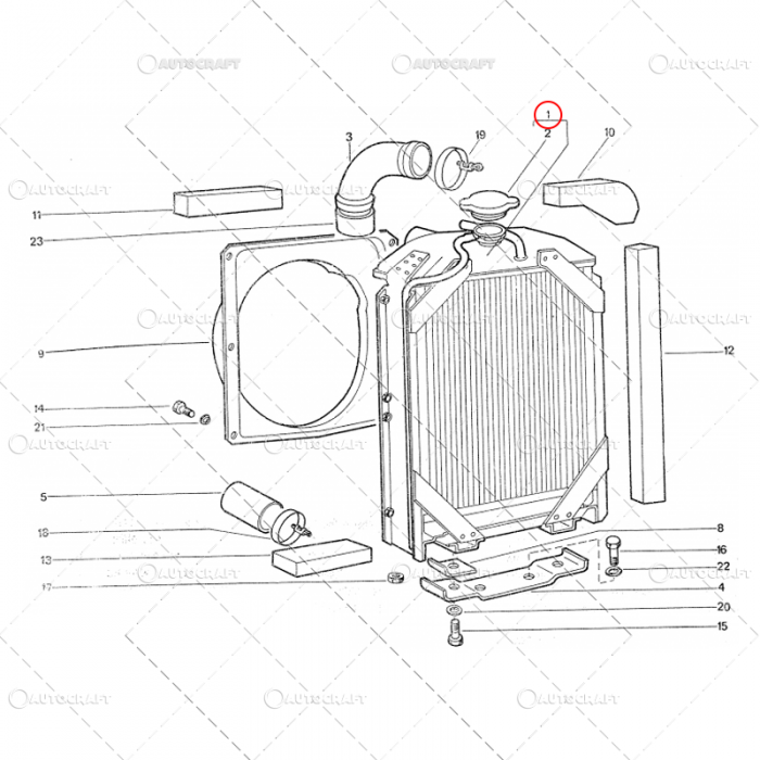 RADIATOR RACIRE APA CUPRU U445 450x460x53 UTB TRACTOR [2]