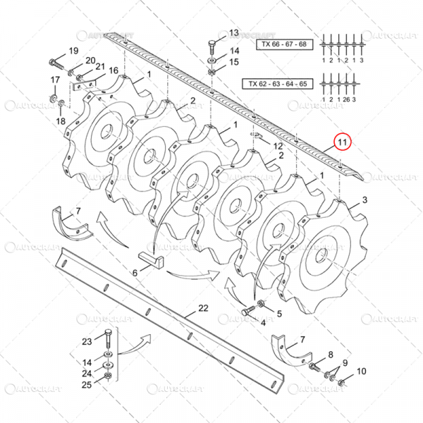 SET SINA BATATOR 4+4 COMBINA NEW HOLLAND 1558 mm [3]
