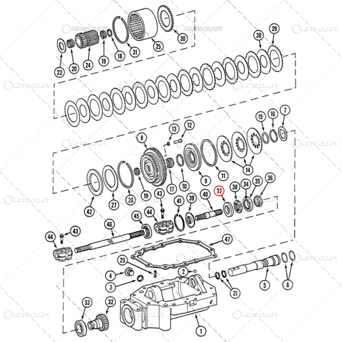 SIMERING CUTIE TRANSFER TRANSMISIE FATA CASE IH [2]