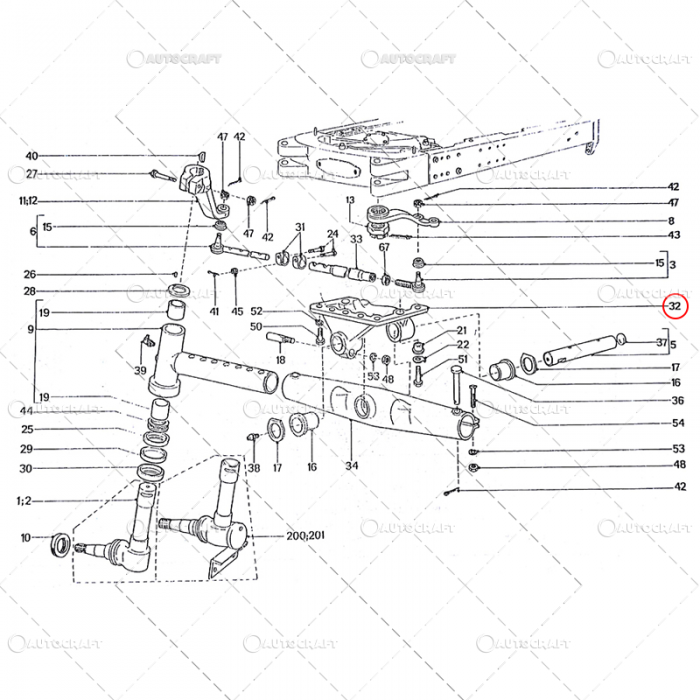 SUPORT OSIE FATA TUB BALANSOR UTB TRACTOR U650 38.30.104 [2]