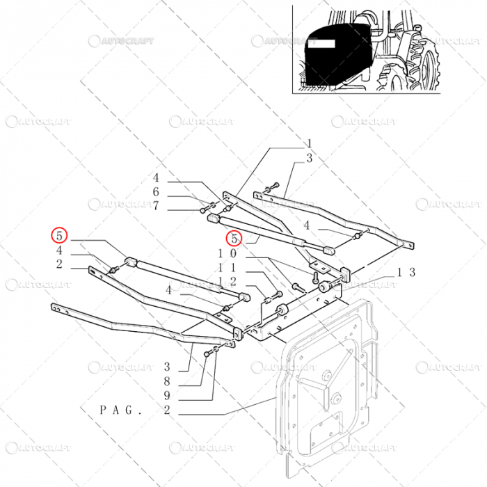 TELESCOP CAPOTA FORD, NEW HOLLAND L=685MM [2]