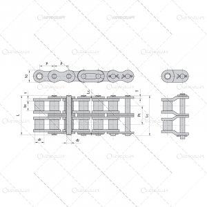 Lanturi, roti lanturi - 05B-2 LANT DUBLU CU ROLE DONGHUA / ml