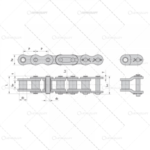 Lanturi, roti lanturi - 24B-1 LANT CU ROLE DONGHUA / ml
