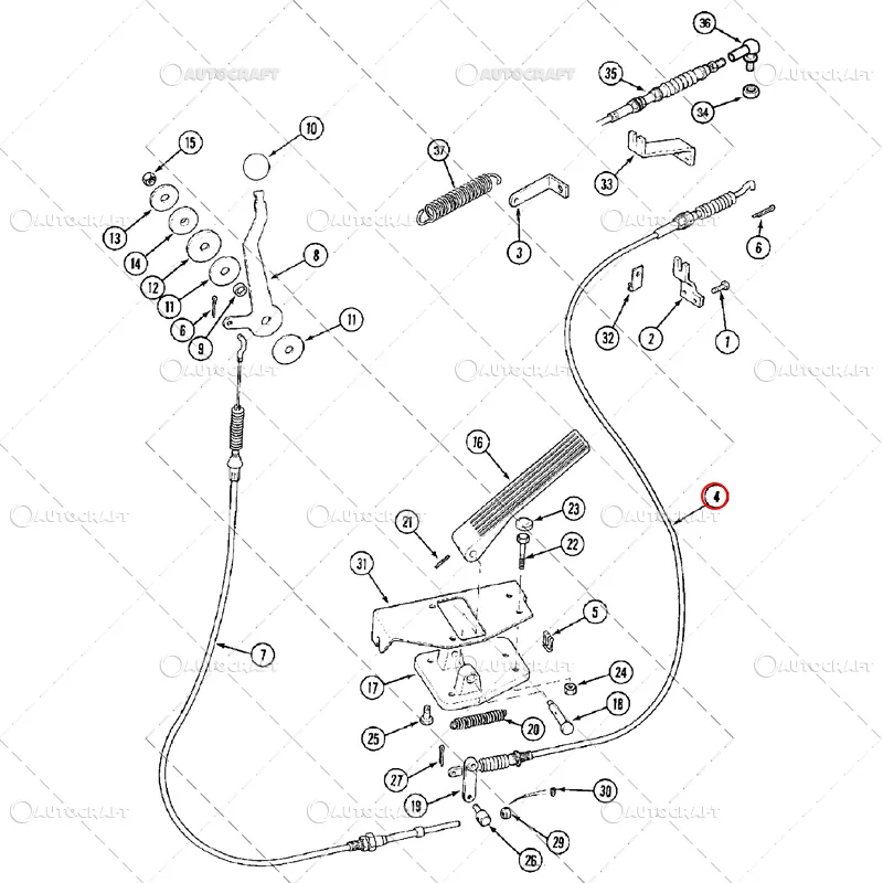 CABLU ACCELERATIE CASE IH, MAXXUM, CUMMINS L=1630 MM [1]