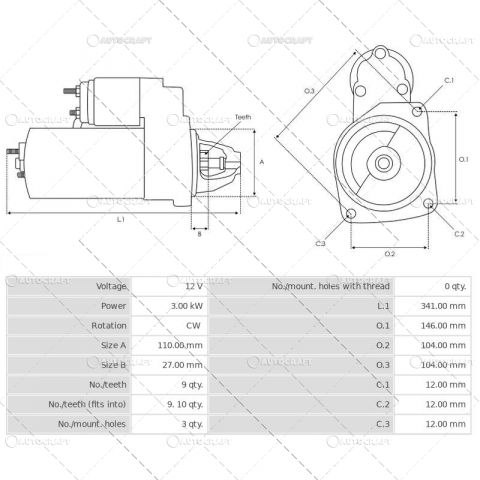 ELECTROMOTOR 12V 3 GAURI FIAT, NEW HOLLAND [4]
