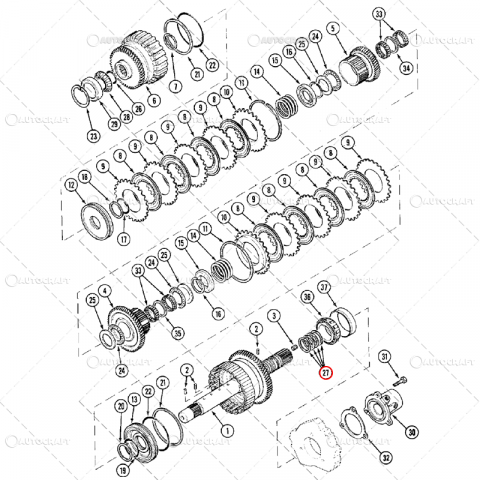INEL AMBREIAJ TRANSMISIE CASE IH, MAXXUM Ø 42 X 45 X 2.3 MM [1]