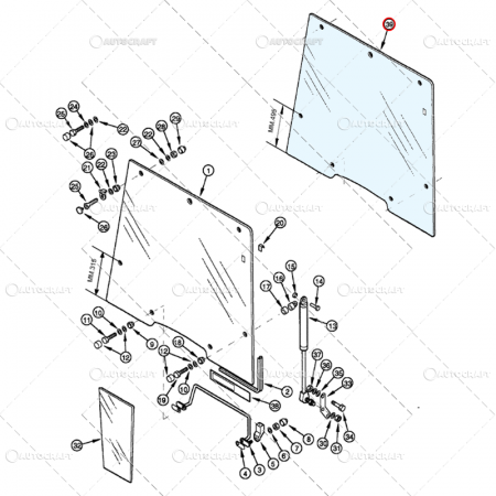 PARBRIZ RABATABIL CU TELESCOP CABINA CASE IH [1]