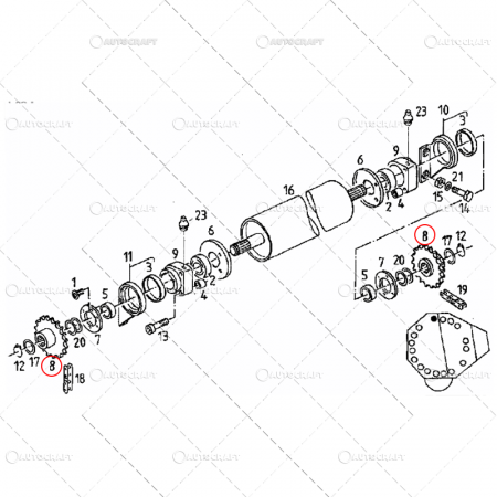 RB 3.20 / 3.20 OC - PINION Z=21 ROLA PRESA BALOTI DEUTZ-FAHR GP