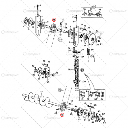 PINION Z=9 DINTI Ø 30 MM GRUP BUNCAR INCARCARE CEREALE NEW HOLLAND [2]
