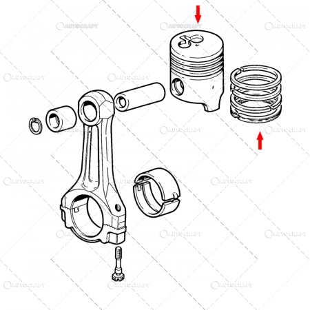 Piston si segmenti - PISTON+SEGMENTI MOTOR FIAT Ø 82 mm