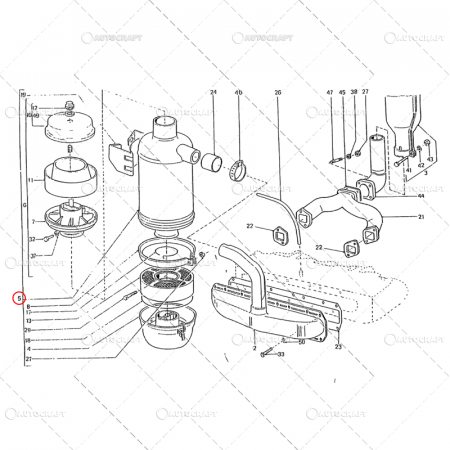 Piese tractor - PREFILTRU DE AER ASAMBLAT UTB TRACTOR U650 110.05.028