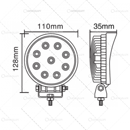 PROIECTOR LAMPA LED ROTUNDA 9*3W 12-24V, 1620LM, FLOOD [1]