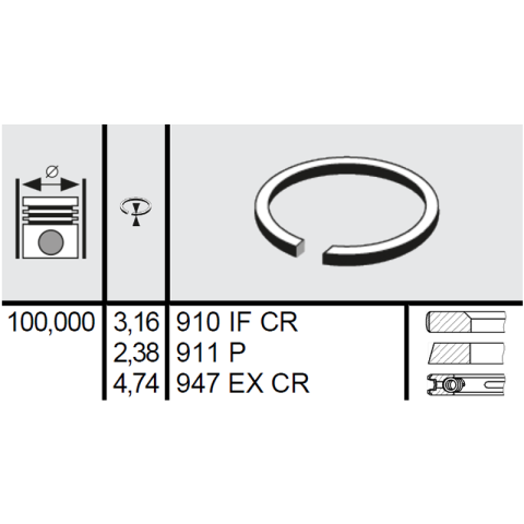 824 - SEGMENTI MOTOR CASE IH Ø 100 MM
