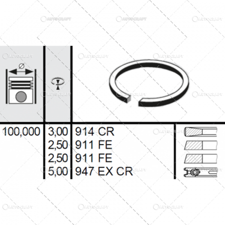 Same - SEGMENTI MOTOR DEUTZ, KRAMER, SAME Ø 100 MM
