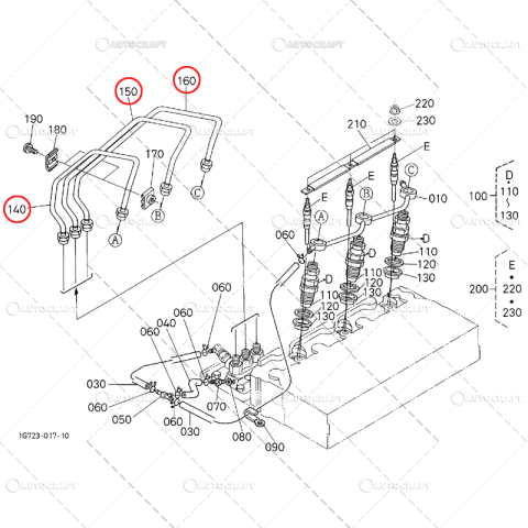 SET CONDUCTE INJECTOR KUBOTA MINIEXCAVATOR, EXCAVATOR, TRACTOR [1]