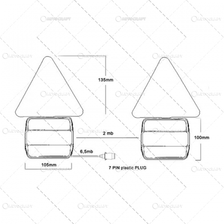 SET LAMPI SPATE COMBINATE CU TRIUNGHI PRINDERE MAGNET, CU CABLU DE 7.5 m [2]