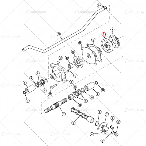 SET PINIOANE POMPA ULEI TRANSMISIE 22 MM CASE IH, MAXXUM, MX [1]