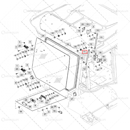 Accesorii cabina - TELESCOP GEAM SPATE JOHN DEERE, CASE IH