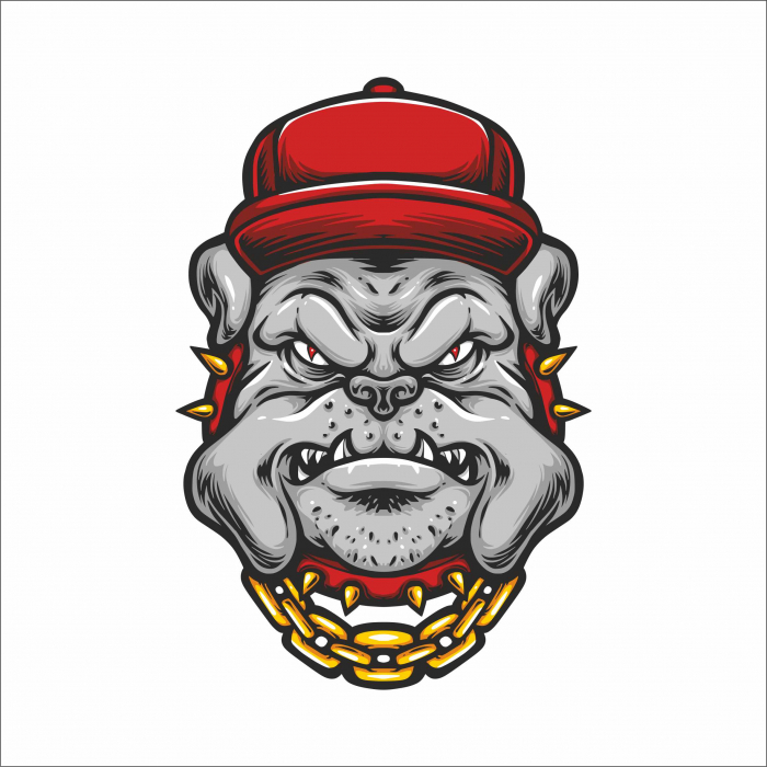 STICKER BULLDOG WITH HAT [1]