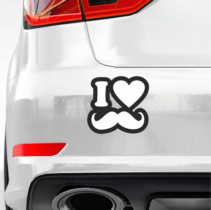 STICKER I LOVE MOUSTACHE JDM [1]