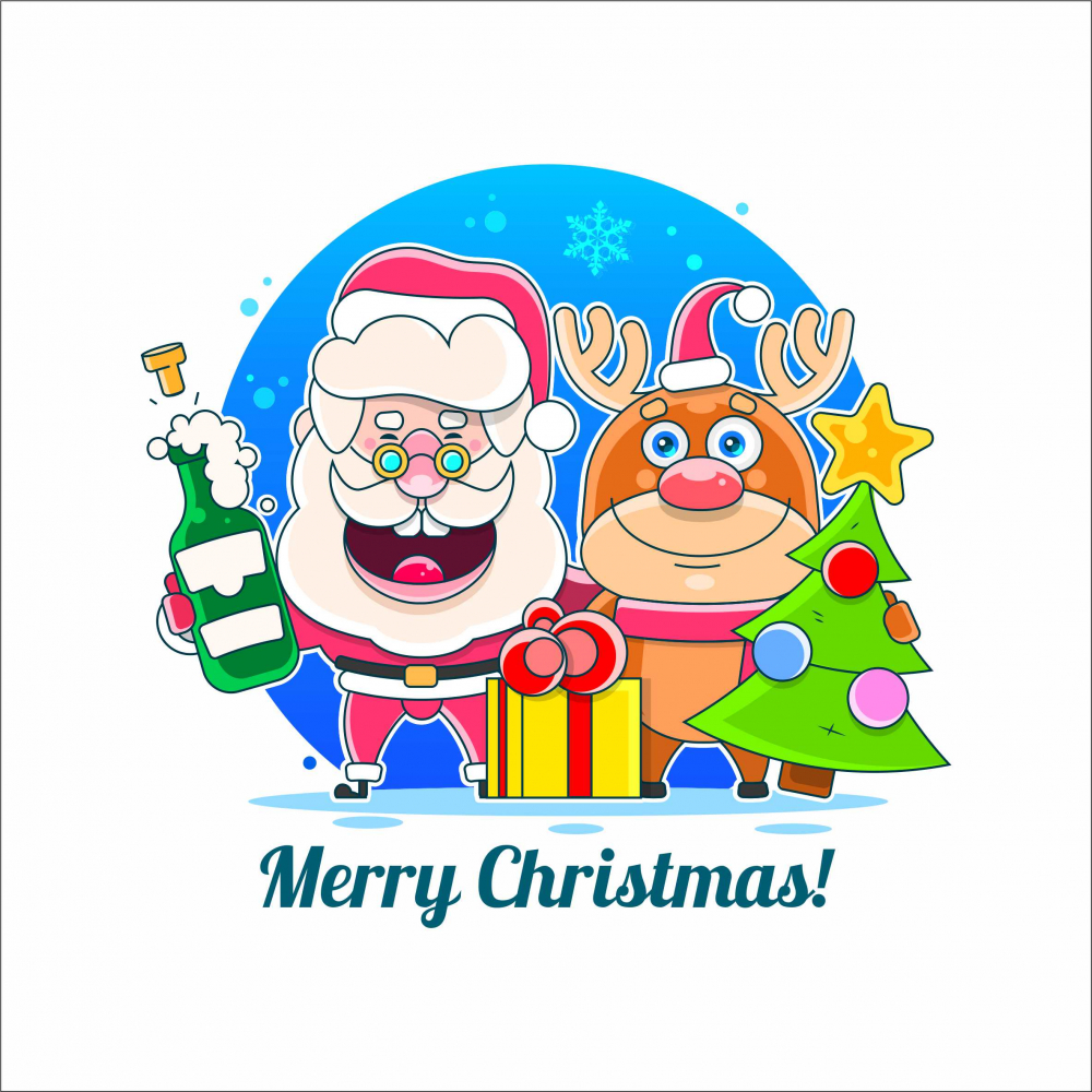 STICKER MERRY CHRISTMAS SANTA [1]