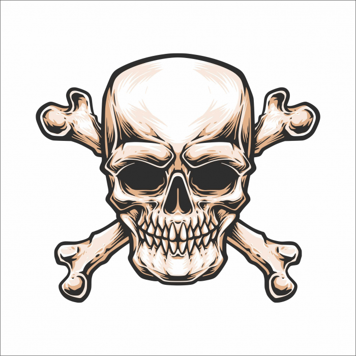 STICKER CROSSBONES SKULL [1]