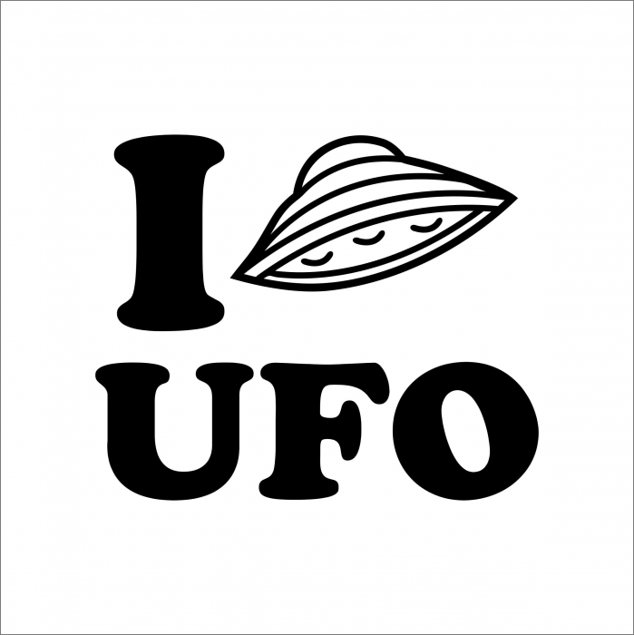 STICKER I LOVE UFO [1]