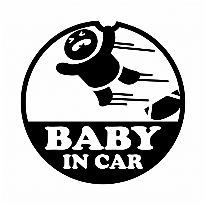 STICKER BABY IN SPEEDING CAR [1]