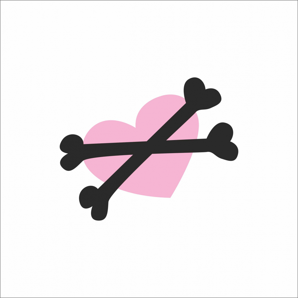 STICKER HEART WITH CROSSBONES [1]