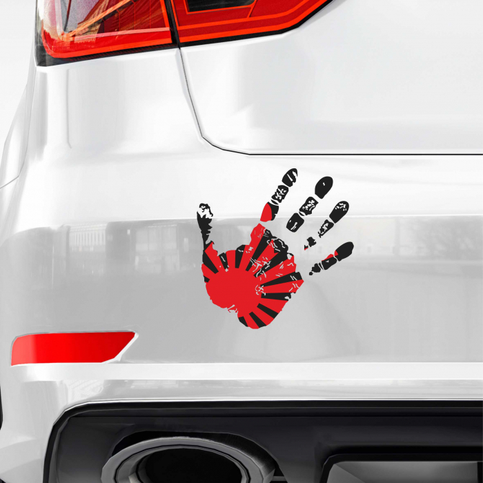 STICKER JDM JAPANESE FLAG HAND [1]