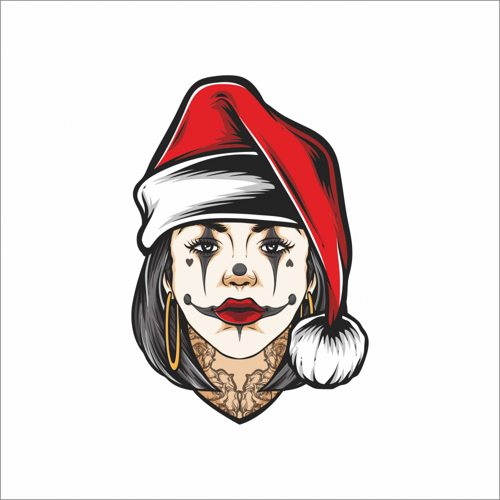 STICKER WOMAN WITH CLOWN MAKEUP [1]