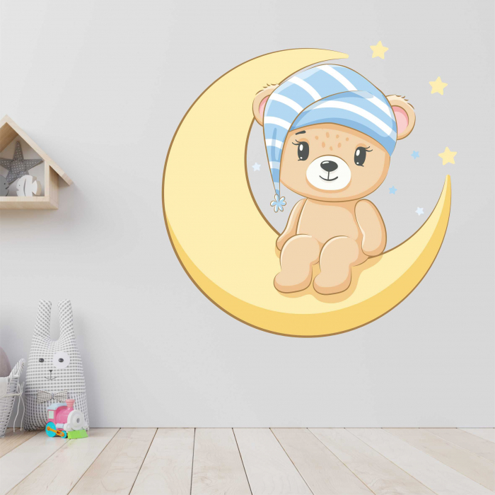 STICKER PERETE BABY BEAR ON MOON V2 [1]