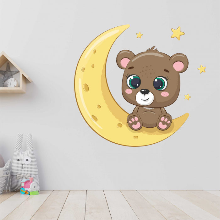 STICKER PERETE BABY BEAR ON MOON [1]