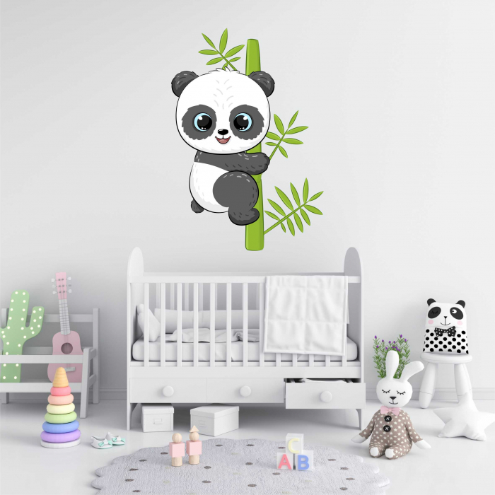 STICKER PERETE PANDA IN BAMBUS [1]