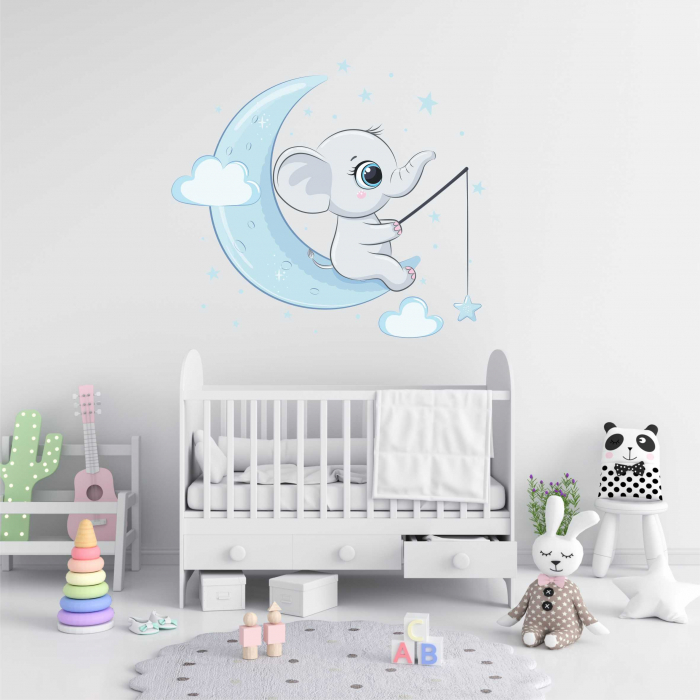 STICKER PERETE ELEFANT PE LUNA V2 [1]