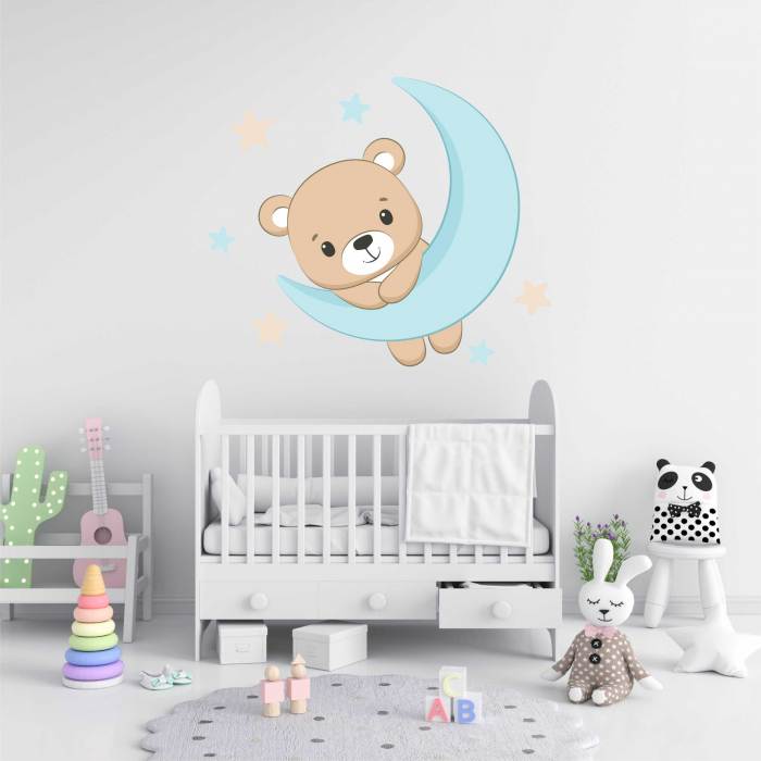 STICKER PERETE URSULET PE SEMILUNA [1]