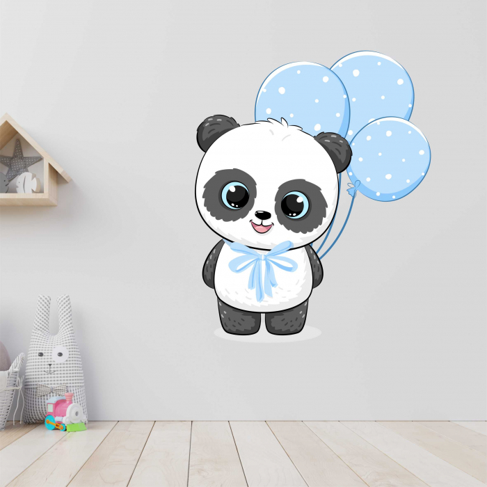 STICKER PERETE PANDA CU BALOANE [1]