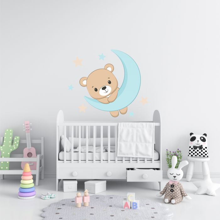 STICKER PERETE URSULET PE SEMILUNA [1]