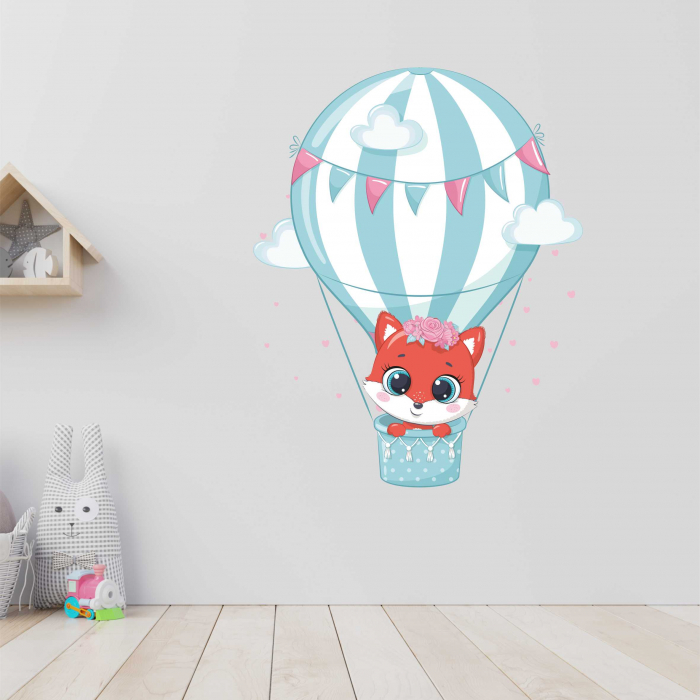 STICKER PERETE VULPE IN BALON [1]