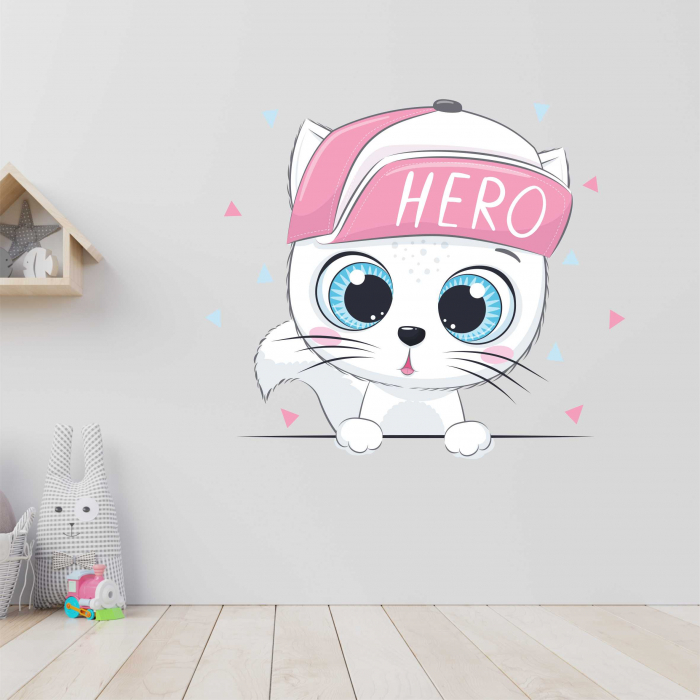 STICKER PERETE PISICA HERO [1]
