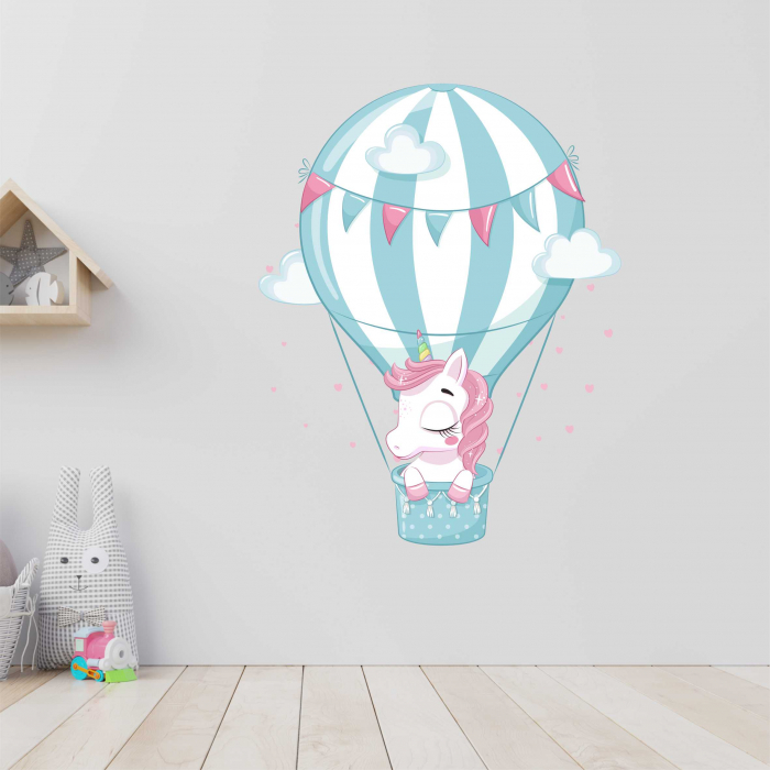 STICKER PERETE UNICORN IN BALON [1]