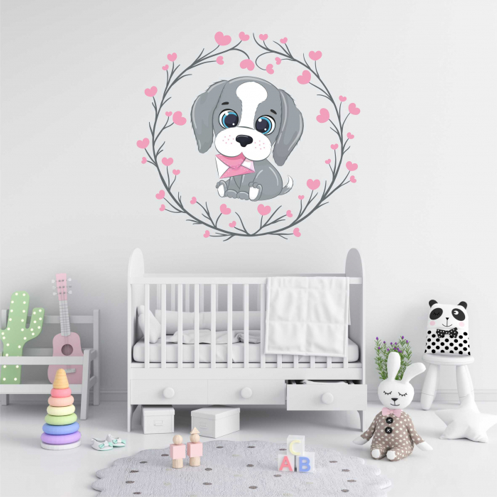 STICKER PERETE CATEL CU INIMIOARE [1]
