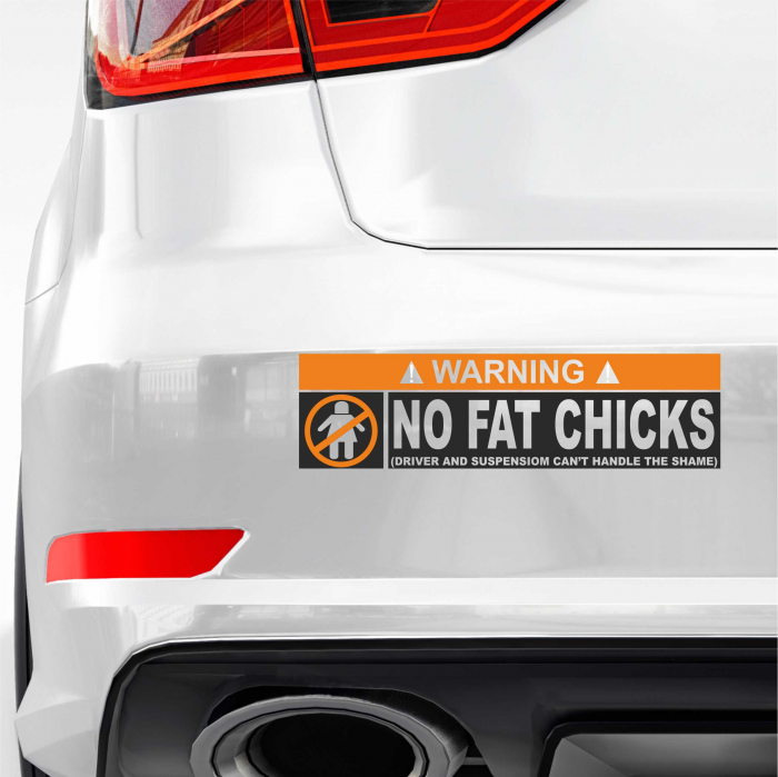 STICKER NO FAT CHICKS WARNING [1]