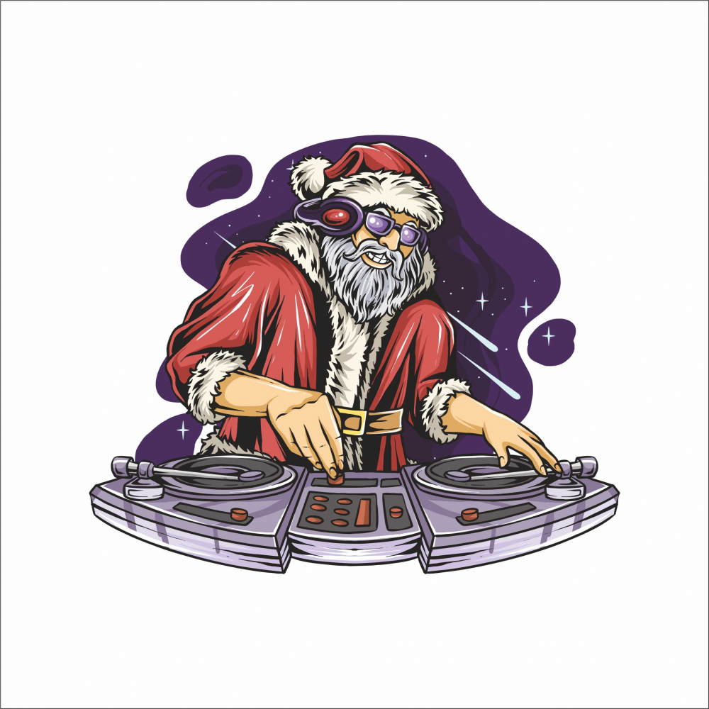 STICKER SANTA DJ [1]