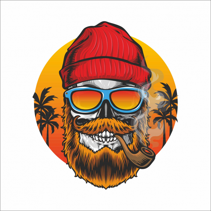 STICKER HIPSTER SKULL [1]