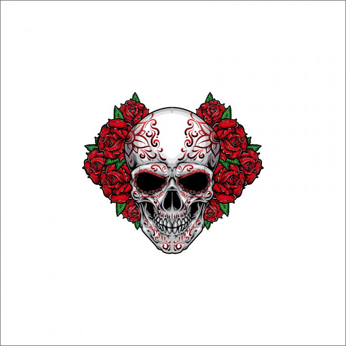 STICKER SKULL ROSES [1]