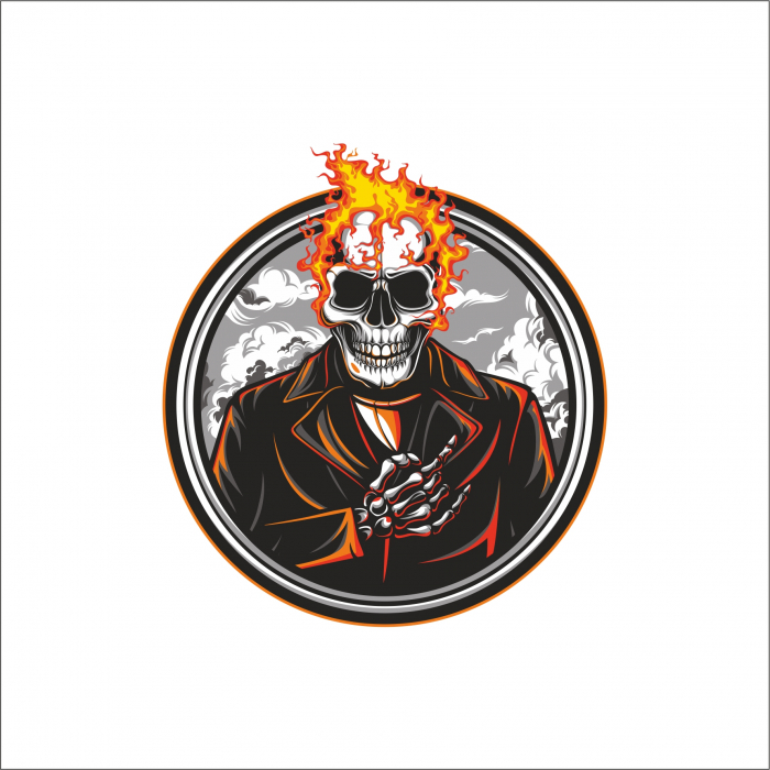 STICKER SKULL FIRE [1]