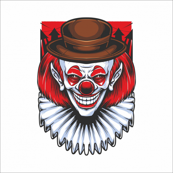 STICKER RED HAIRED CLOWN [1]