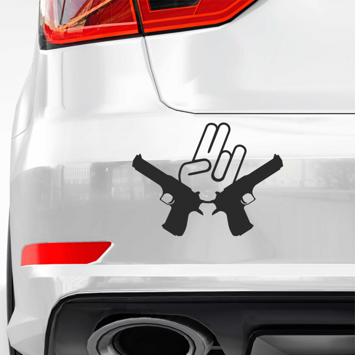 STICKER JDM HAND WITH GUNS [1]