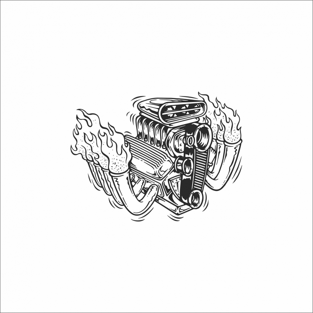 STICKER FLAMING HOT ENGINE [1]